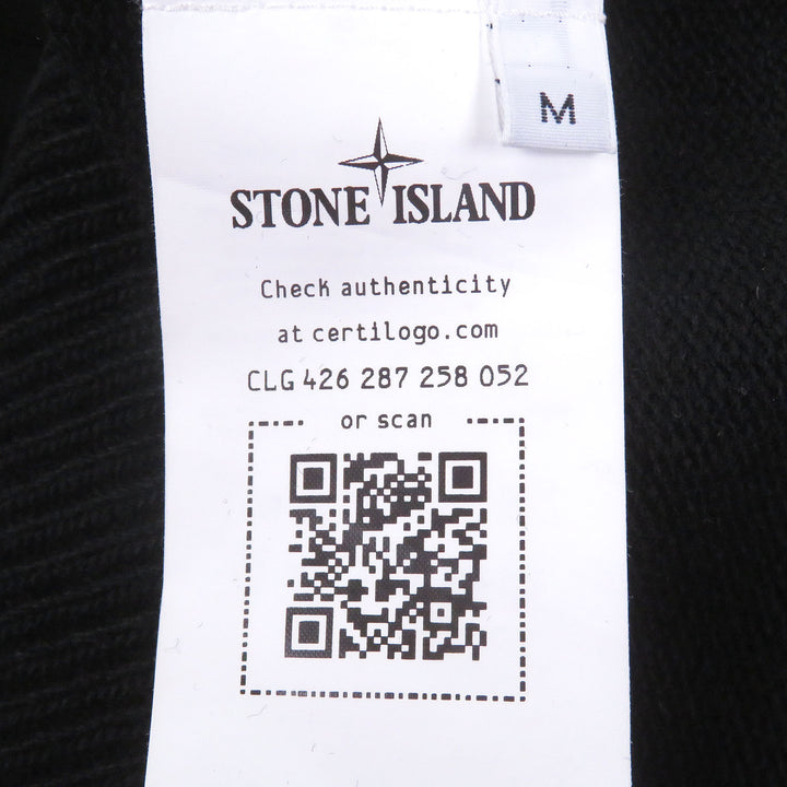 Great STONE ISLAND sweater With logo emblem black wool mens M 8115508A3