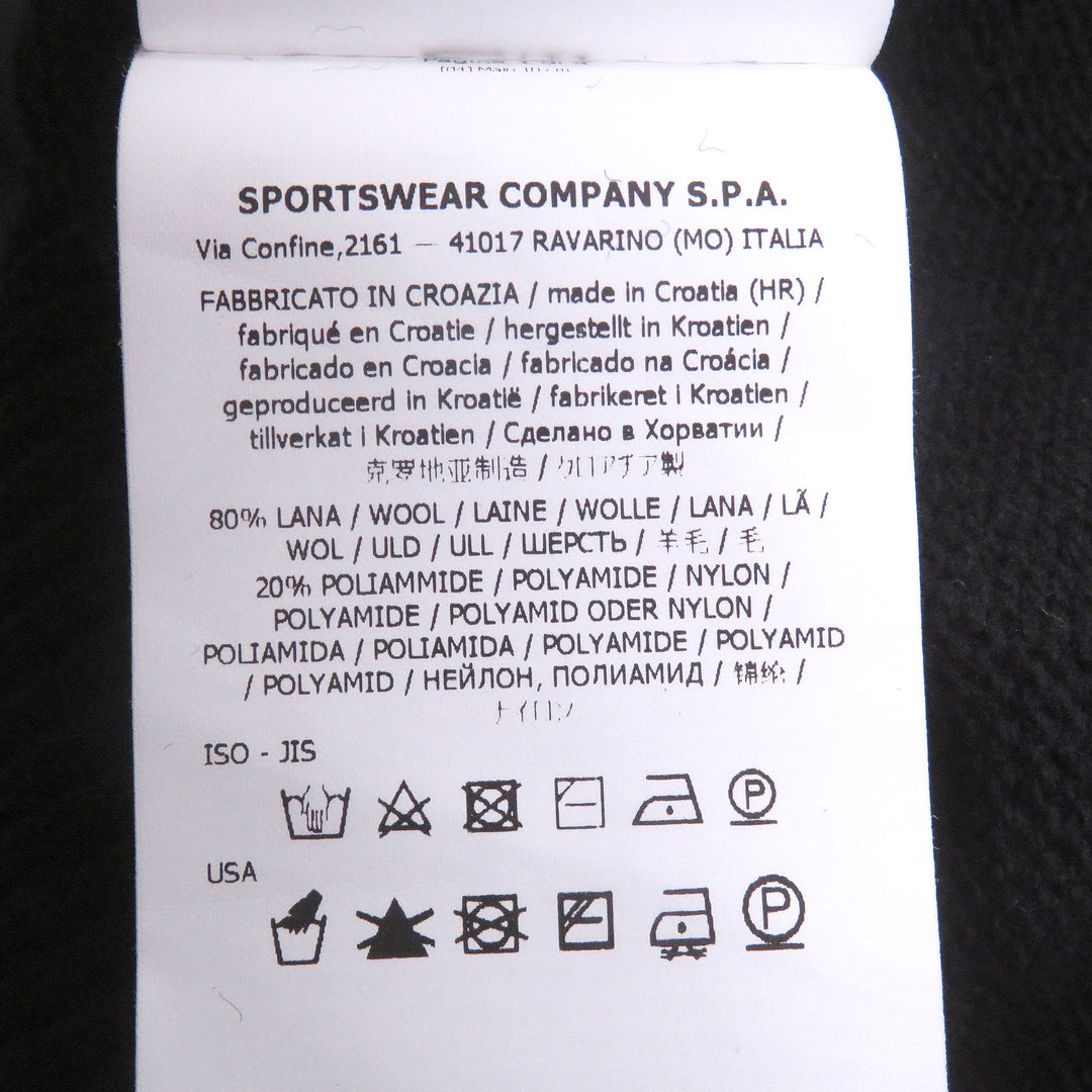 Great STONE ISLAND sweater With logo emblem black wool mens M 8115508A3