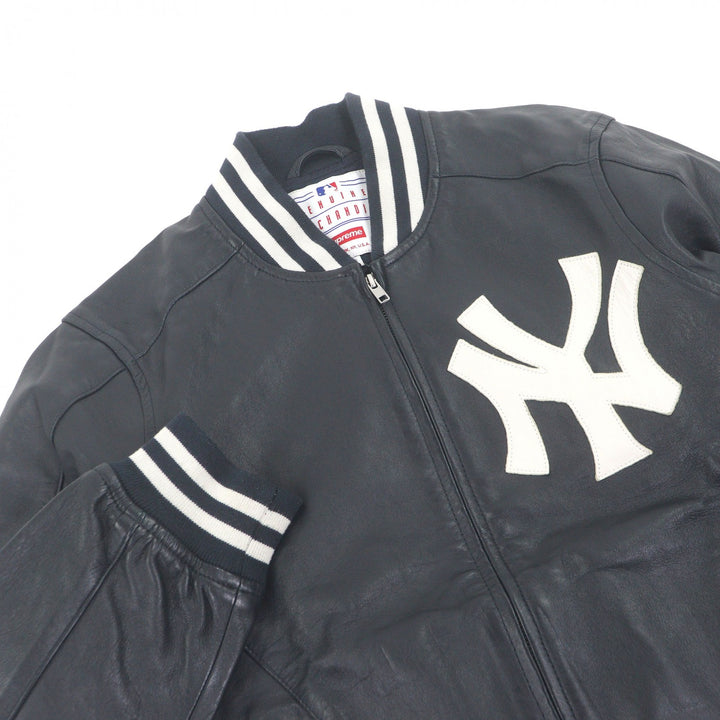 Great Supreme NEW YORK YANKEES Stajan NEW YORK YANKEES LEATHER VARSITY JACKET