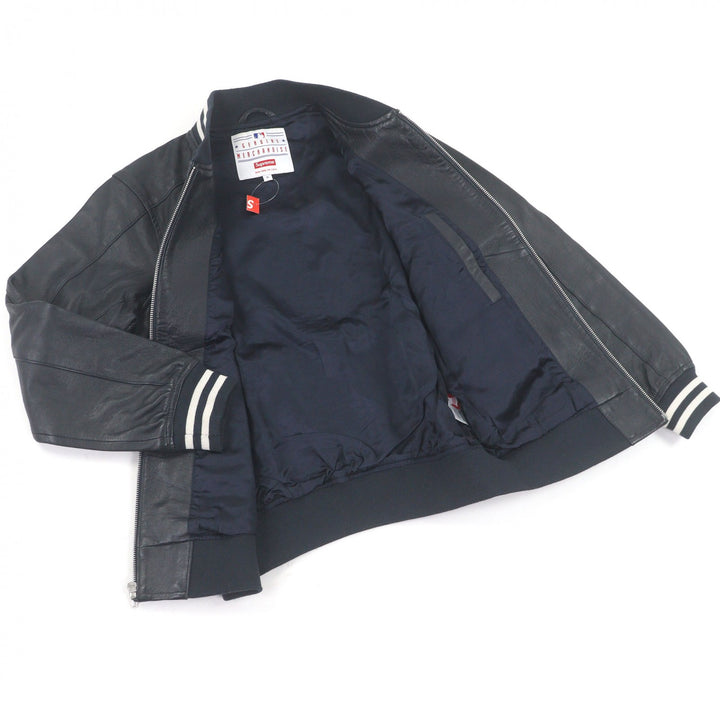 Great Supreme NEW YORK YANKEES Stajan NEW YORK YANKEES LEATHER VARSITY JACKET