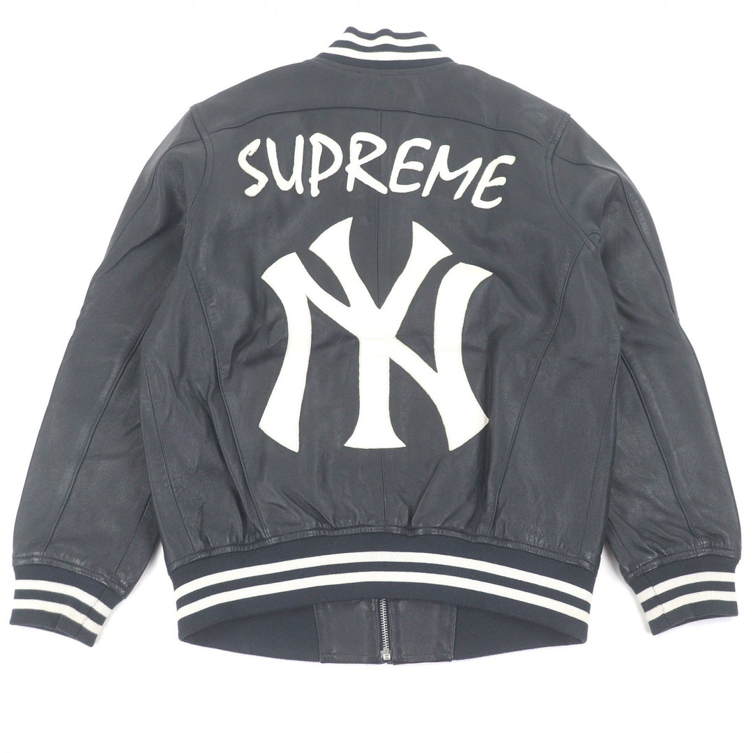 Great Supreme NEW YORK YANKEES Stajan NEW YORK YANKEES LEATHER VARSITY JACKET