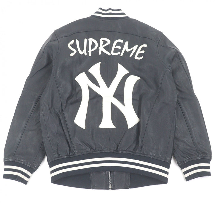 Great Supreme NEW YORK YANKEES Stajan NEW YORK YANKEES LEATHER VARSITY JACKET