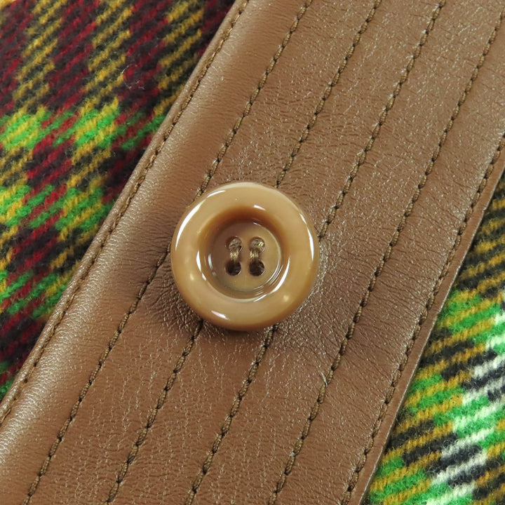 Excellent GUCCI Check Pattern Lining GGPattern Horsebit Long Wool Coat 40 609030