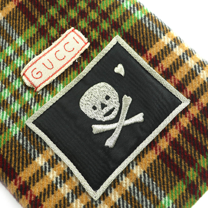 Excellent GUCCI Check Pattern Lining GGPattern Horsebit Long Wool Coat 40 609030