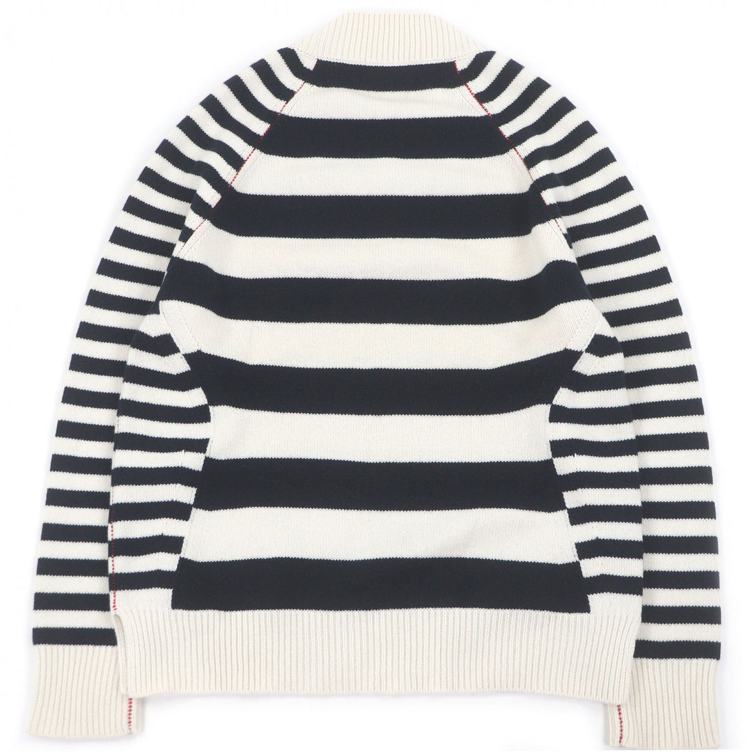 Great Alexander McQueen sweater Striped V-neck long-sleeve knit Ivory wool