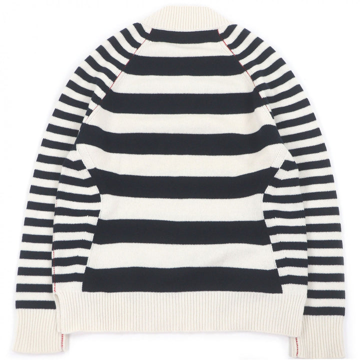Great Alexander McQueen sweater Striped V-neck long-sleeve knit Ivory wool