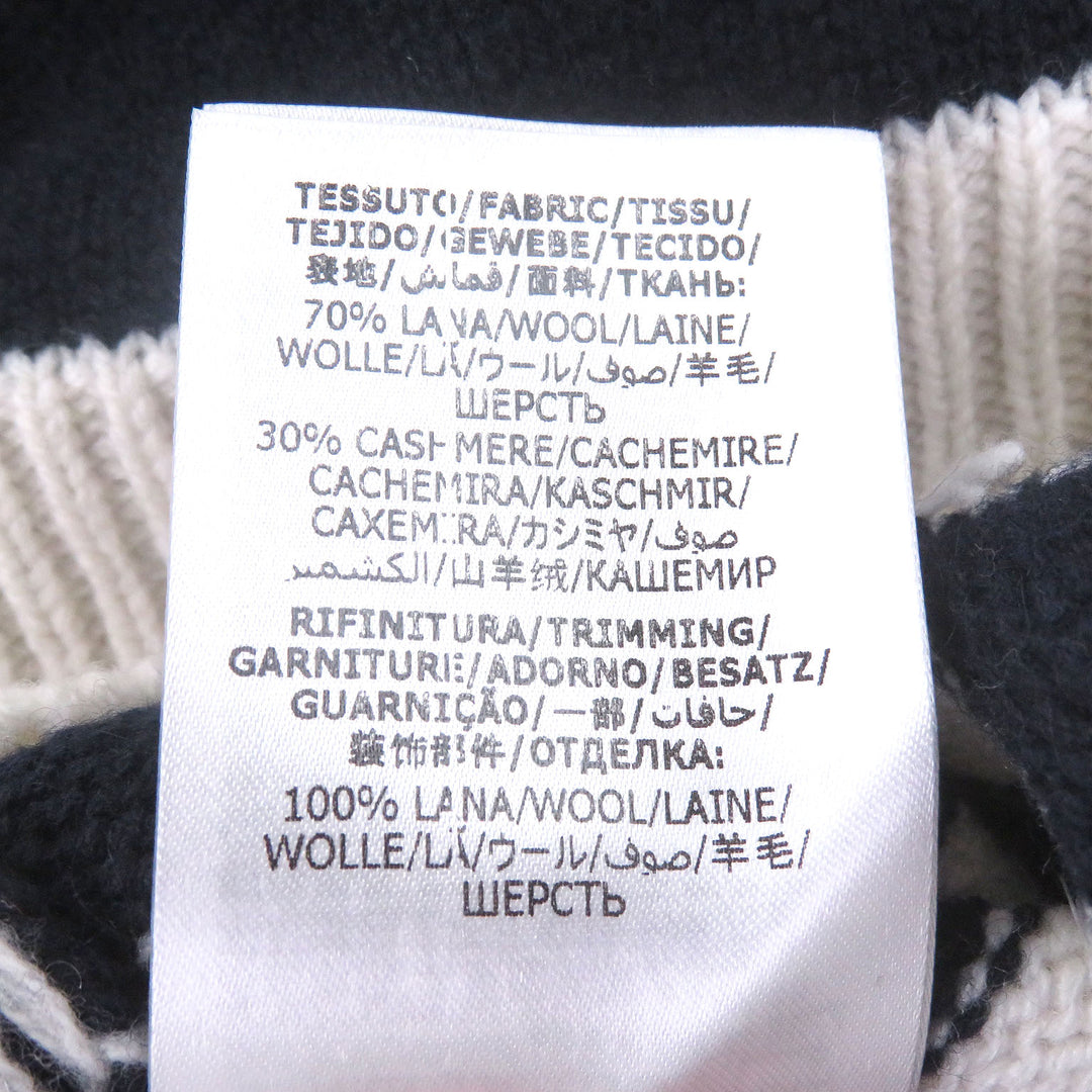 Great Alexander McQueen sweater Striped V-neck long-sleeve knit Ivory wool