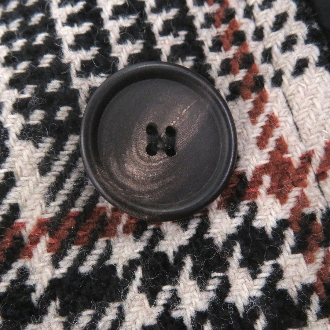 Excellent TAGLIATORE coat Glen Check Pattern with Belt Black series wool mens 46