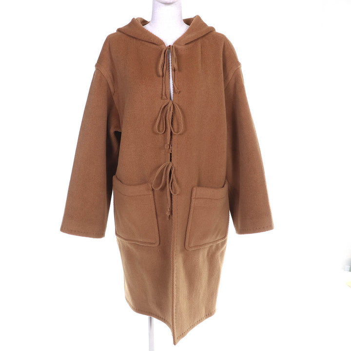 Excellent AURALEE coat WOOL HERINGBONE PILE HOODED COAT Brown wool 0 A22AC02WH