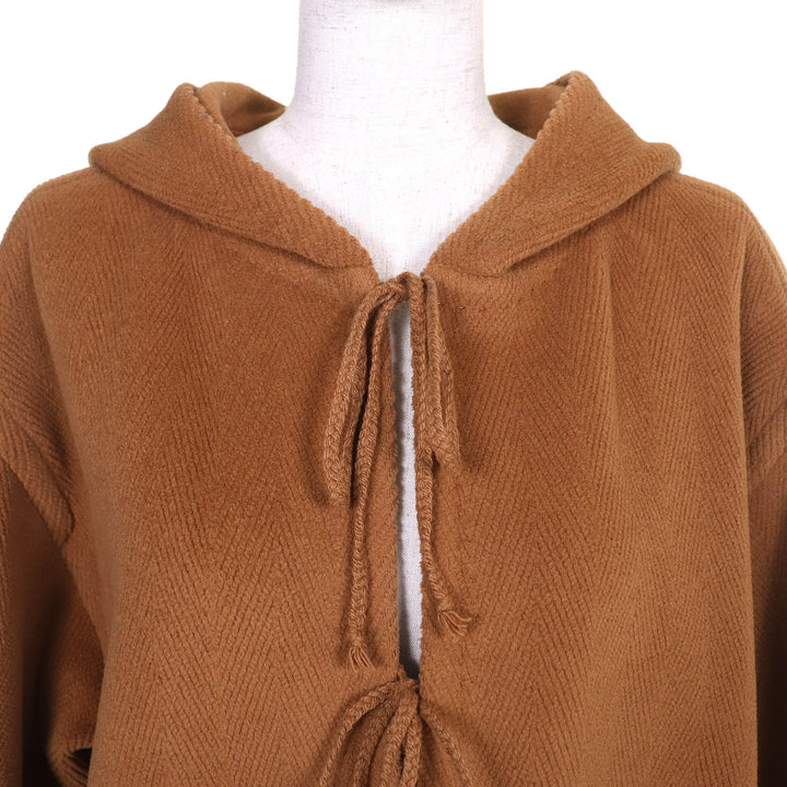 Excellent AURALEE coat WOOL HERINGBONE PILE HOODED COAT Brown wool 0 A22AC02WH
