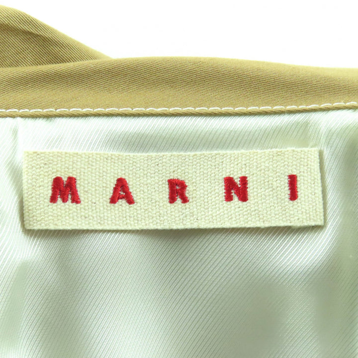 Excellent MARNI coat Belted stitched design single long beige 36 CPMA0091CU