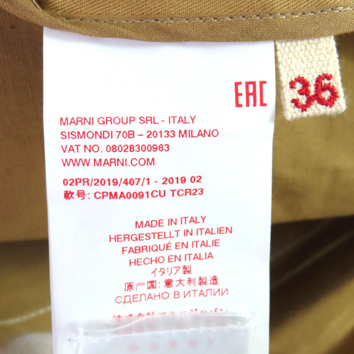 Excellent MARNI coat Belted stitched design single long beige 36 CPMA0091CU