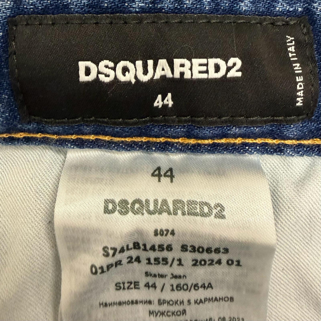 Discounted Great DSQUARED2 Denim pants Skater Jean Damage processing Indigo