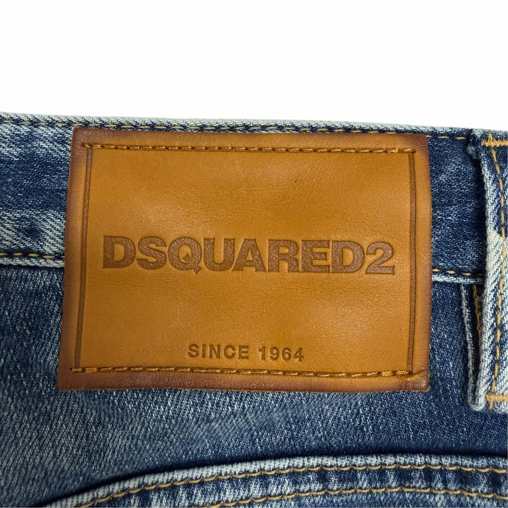 Discounted Great DSQUARED2 Denim pants Skater Jean Damage processing Indigo