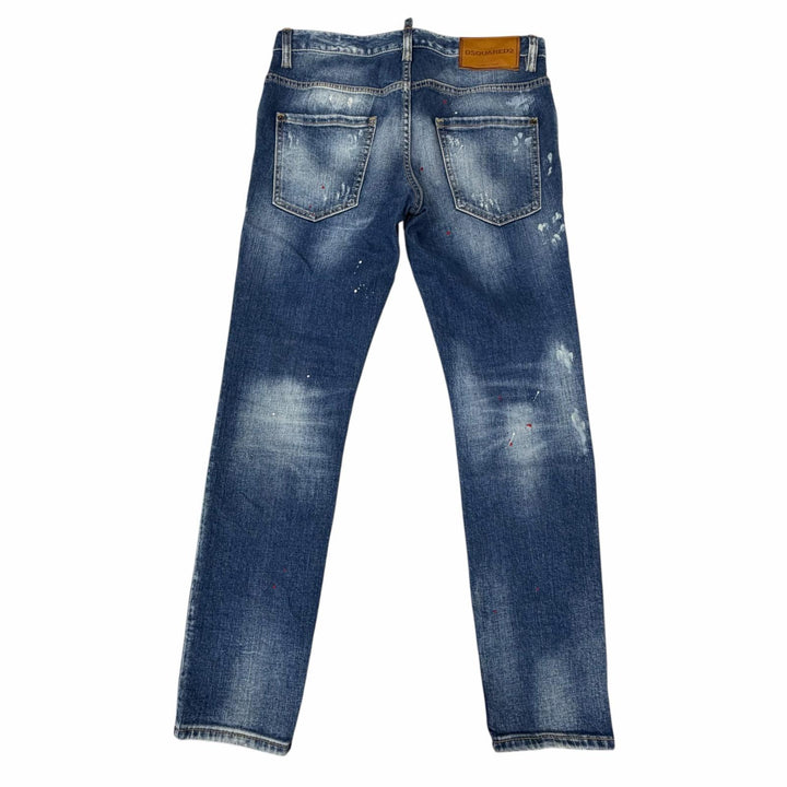 Discounted Great DSQUARED2 Denim pants Skater Jean Damage processing Indigo