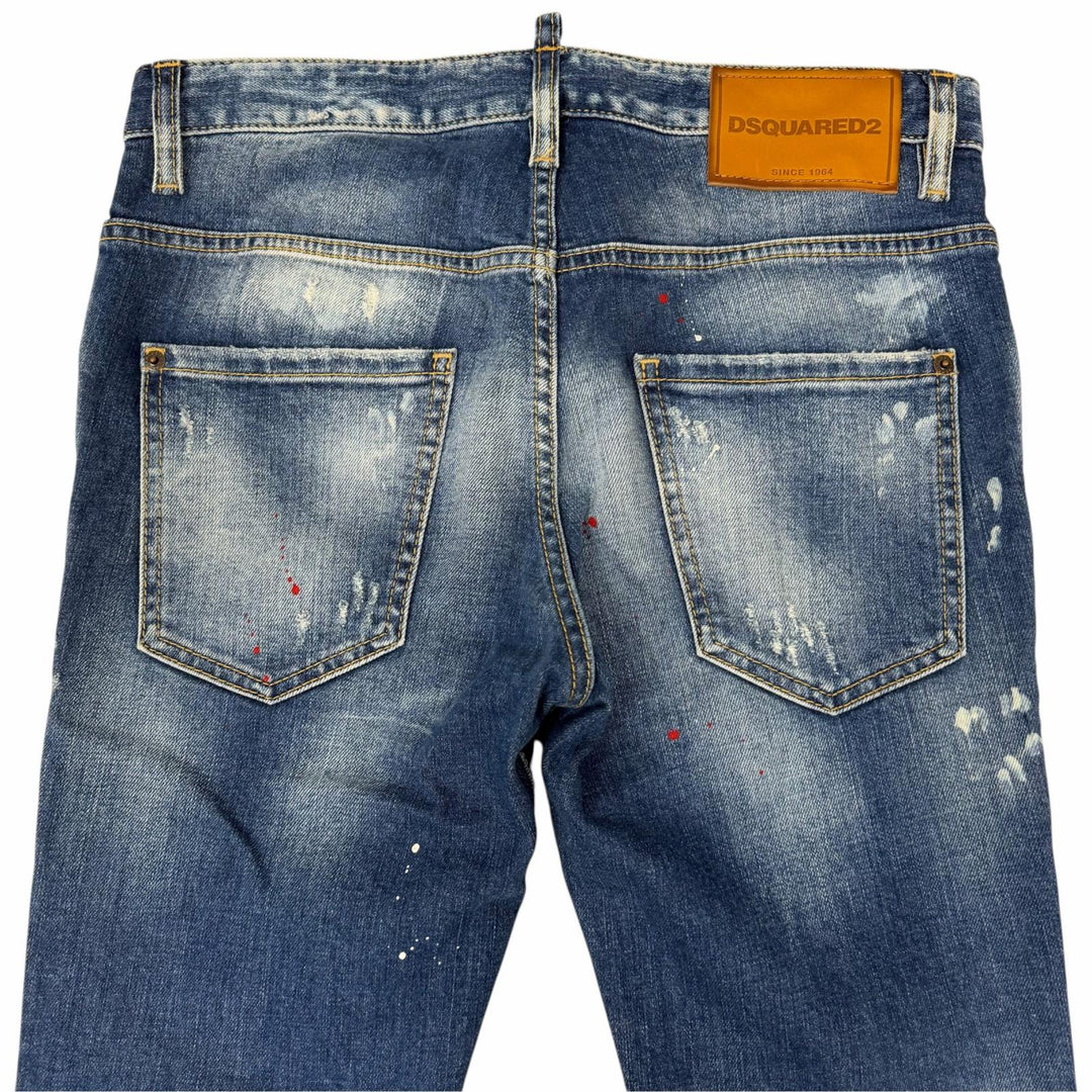 Discounted Great DSQUARED2 Denim pants Skater Jean Damage processing Indigo
