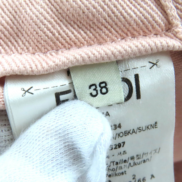 Great FENDI skirt pink cotton Women 38 FQ7439