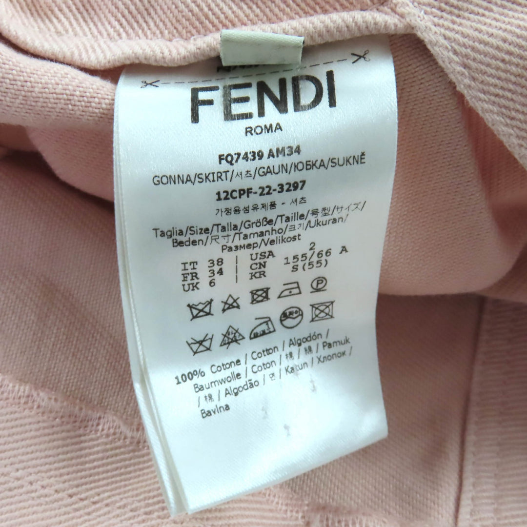 Great FENDI skirt pink cotton Women 38 FQ7439