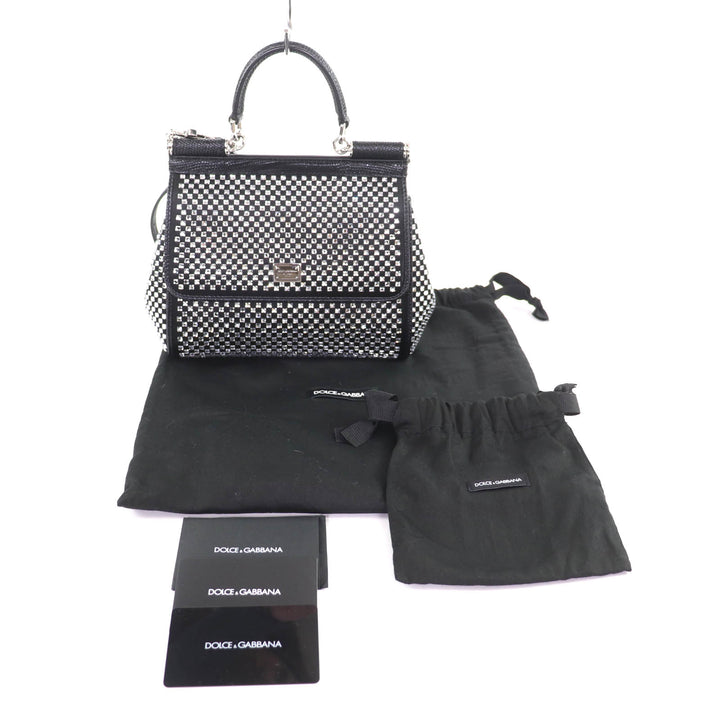 Excellent DOLCE&GABBANA Shoulder Bag black leather Women