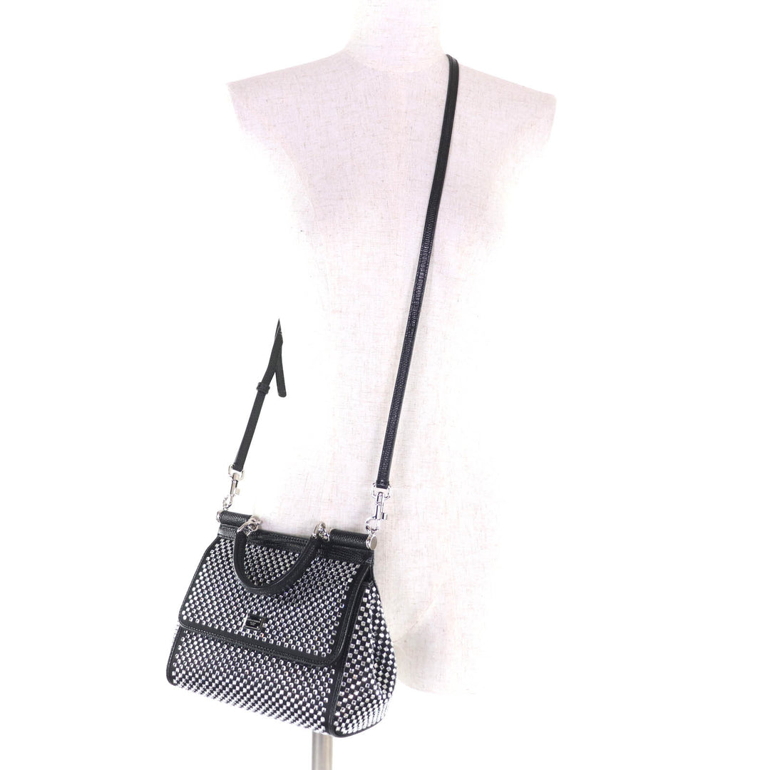 Excellent DOLCE&GABBANA Shoulder Bag black leather Women
