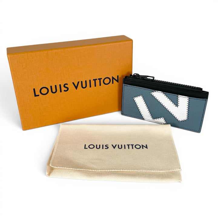 Excellent LOUIS VUITTON Card Case LV Initials: Taurillon Clemence M81314