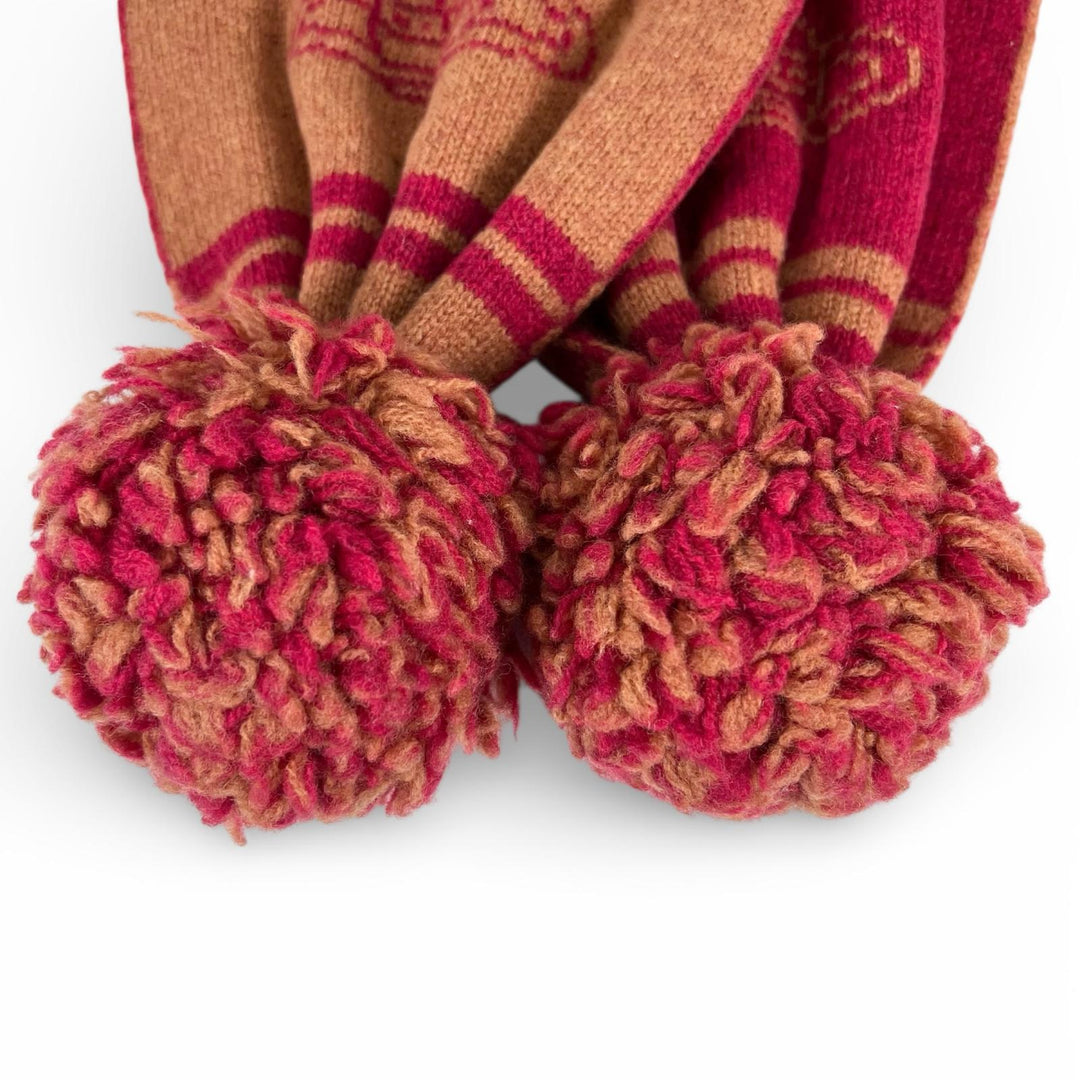 Great Vivienne Westwood Scarf OrbPattern Pom-Pom Scarf and Knit Hat 2-Piece Set