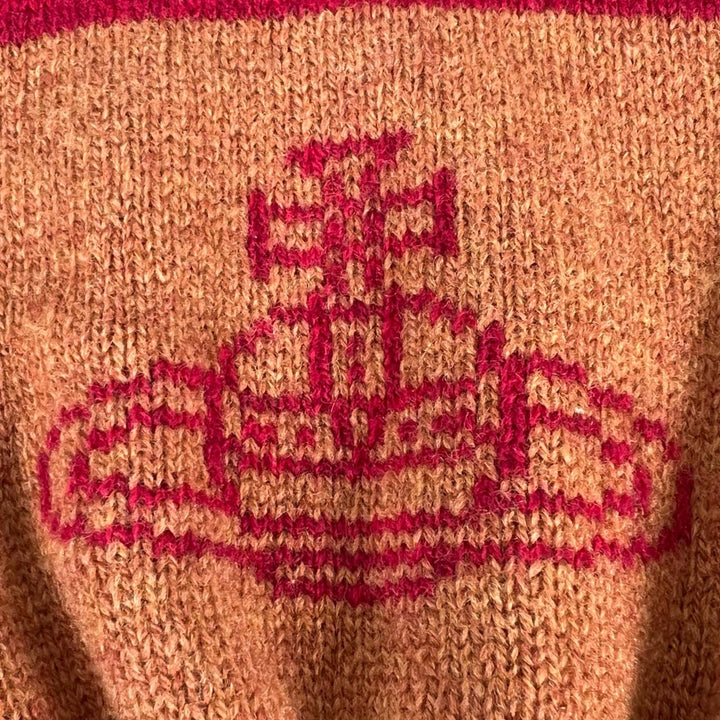Great Vivienne Westwood Scarf OrbPattern Pom-Pom Scarf and Knit Hat 2-Piece Set