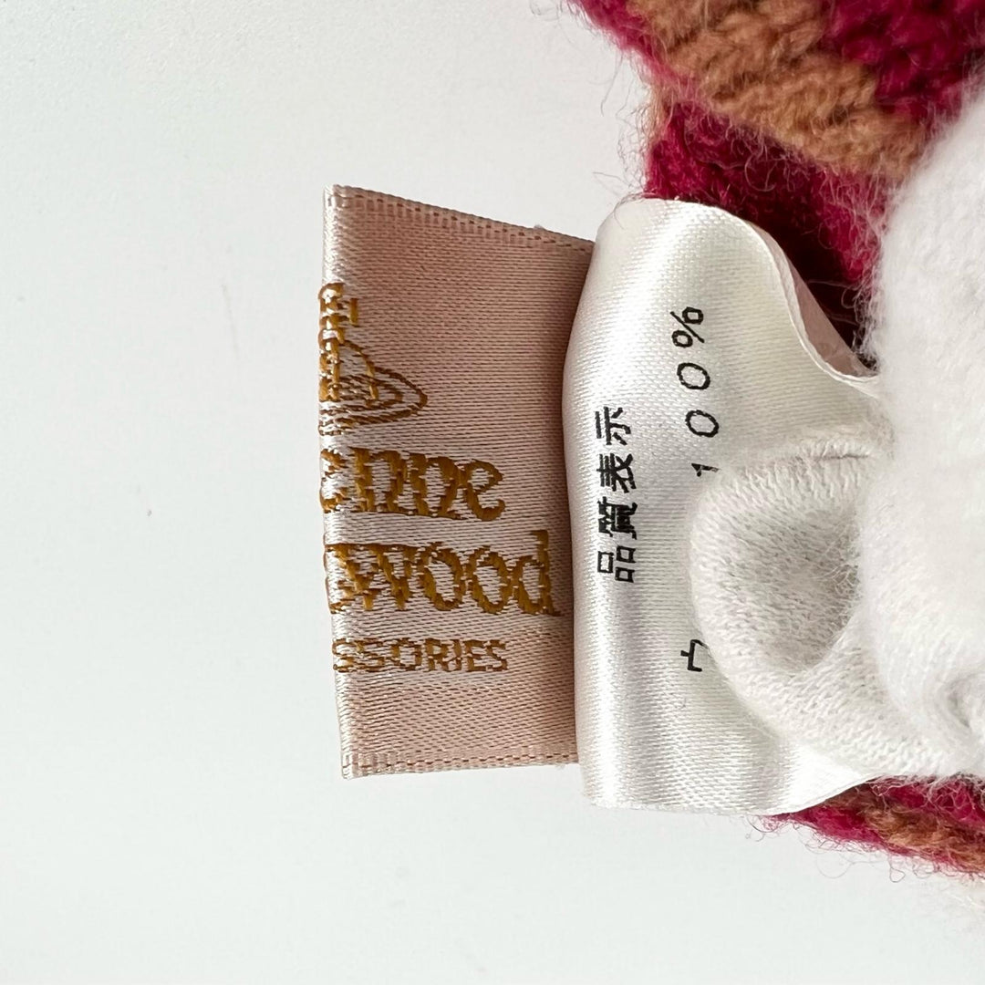Great Vivienne Westwood Scarf OrbPattern Pom-Pom Scarf and Knit Hat 2-Piece Set