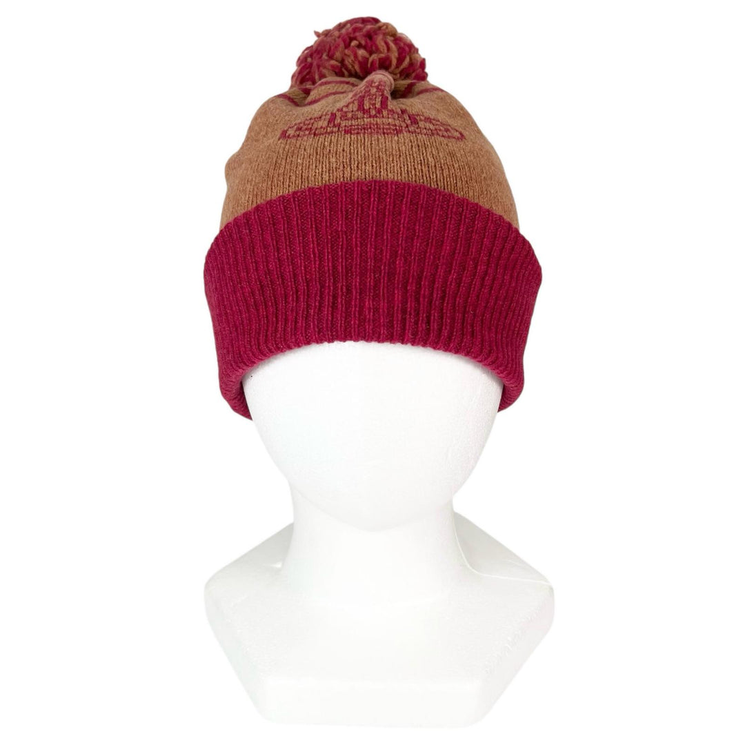 Great Vivienne Westwood Scarf OrbPattern Pom-Pom Scarf and Knit Hat 2-Piece Set
