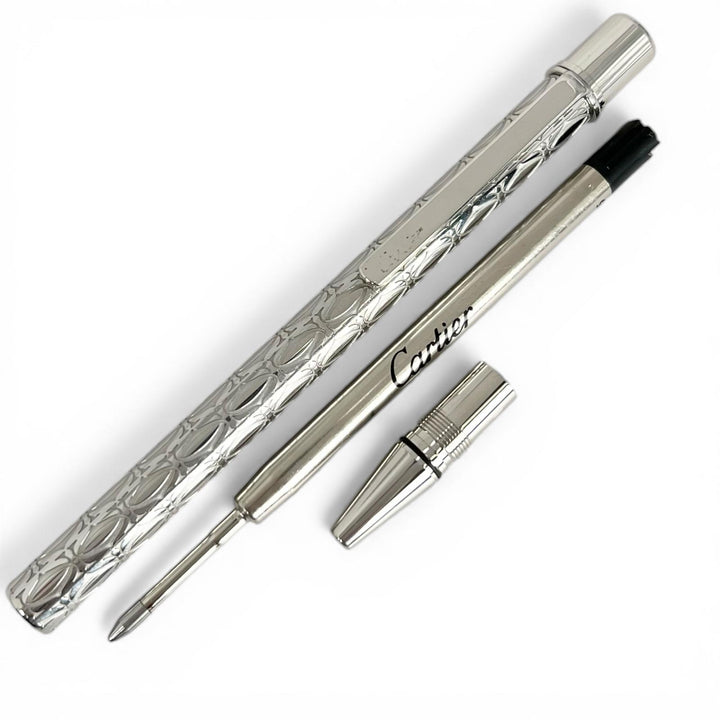 Very Good Cartier Ballpoint pen Happy Birthday 2C C de Cartier Twist Silver mens