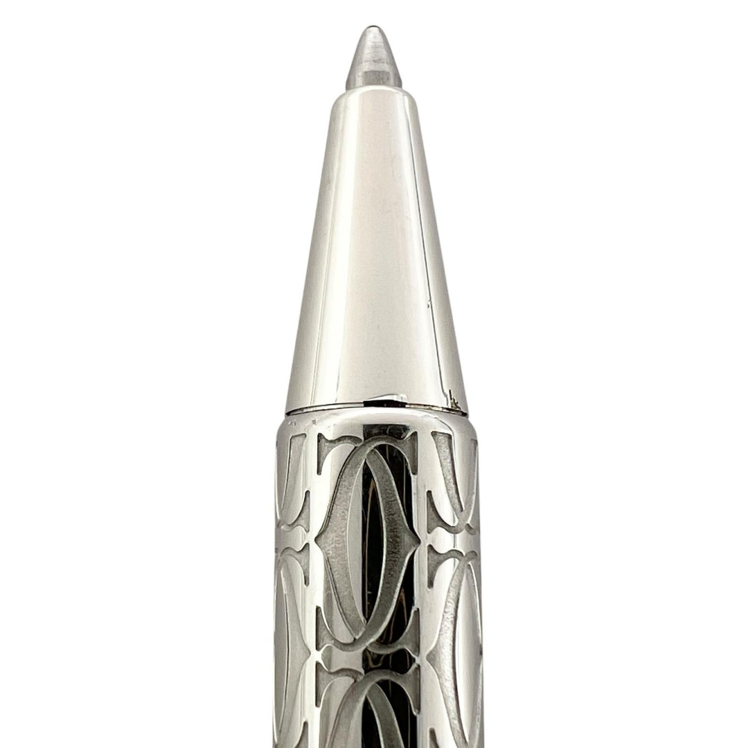 Very Good Cartier Ballpoint pen Happy Birthday 2C C de Cartier Twist Silver mens