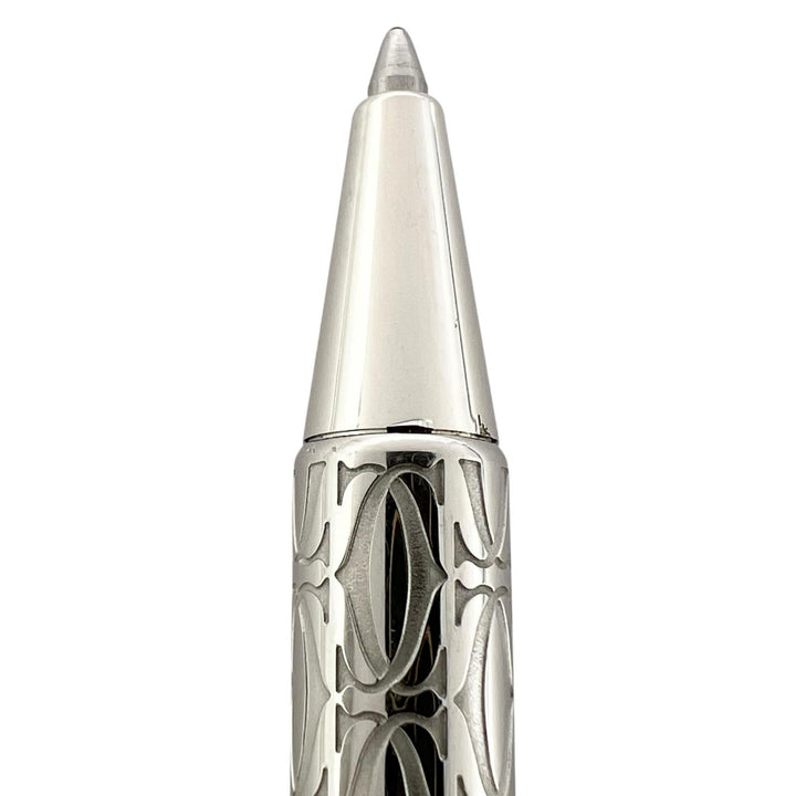Very Good Cartier Ballpoint pen Happy Birthday 2C C de Cartier Twist Silver mens