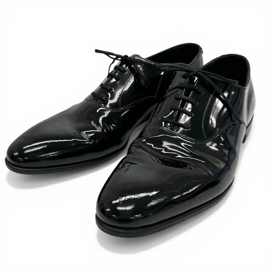 Great CROCKETT&JONES Leather shoes CHEAM 341 Last black Patent leather mens 8
