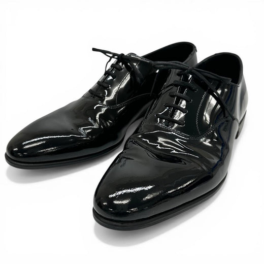 Great CROCKETT&JONES Leather shoes CHEAM 341 Last black Patent leather mens 8