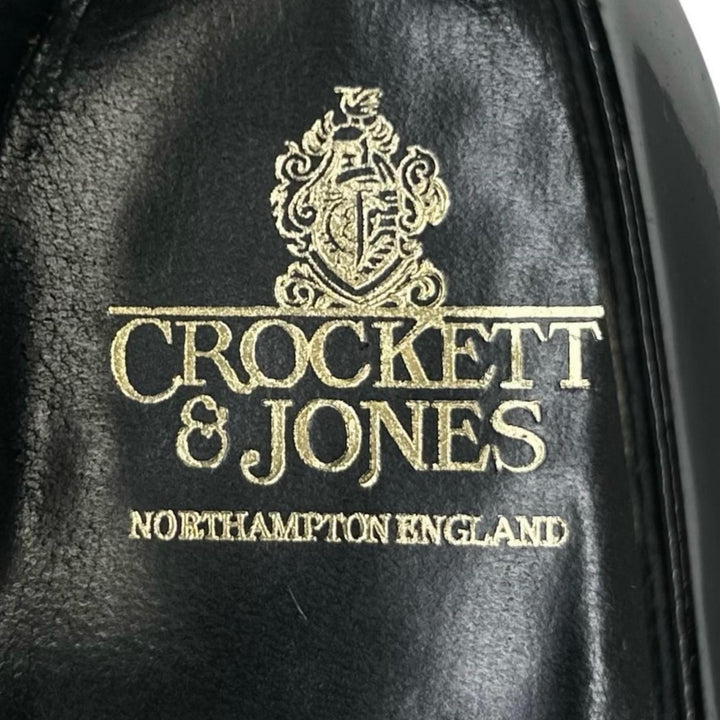 Great CROCKETT&JONES Leather shoes CHEAM 341 Last black Patent leather mens 8