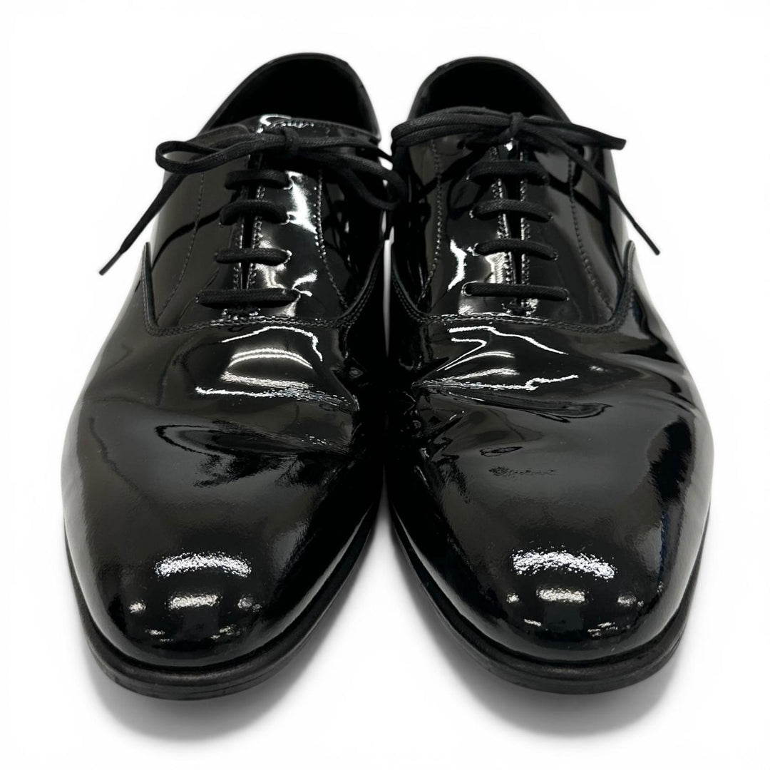 Great CROCKETT&JONES Leather shoes CHEAM 341 Last black Patent leather mens 8