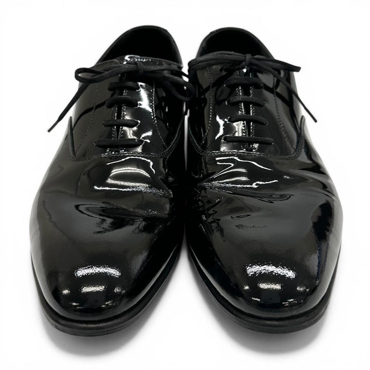 Great CROCKETT&JONES Leather shoes CHEAM 341 Last black Patent leather mens 8