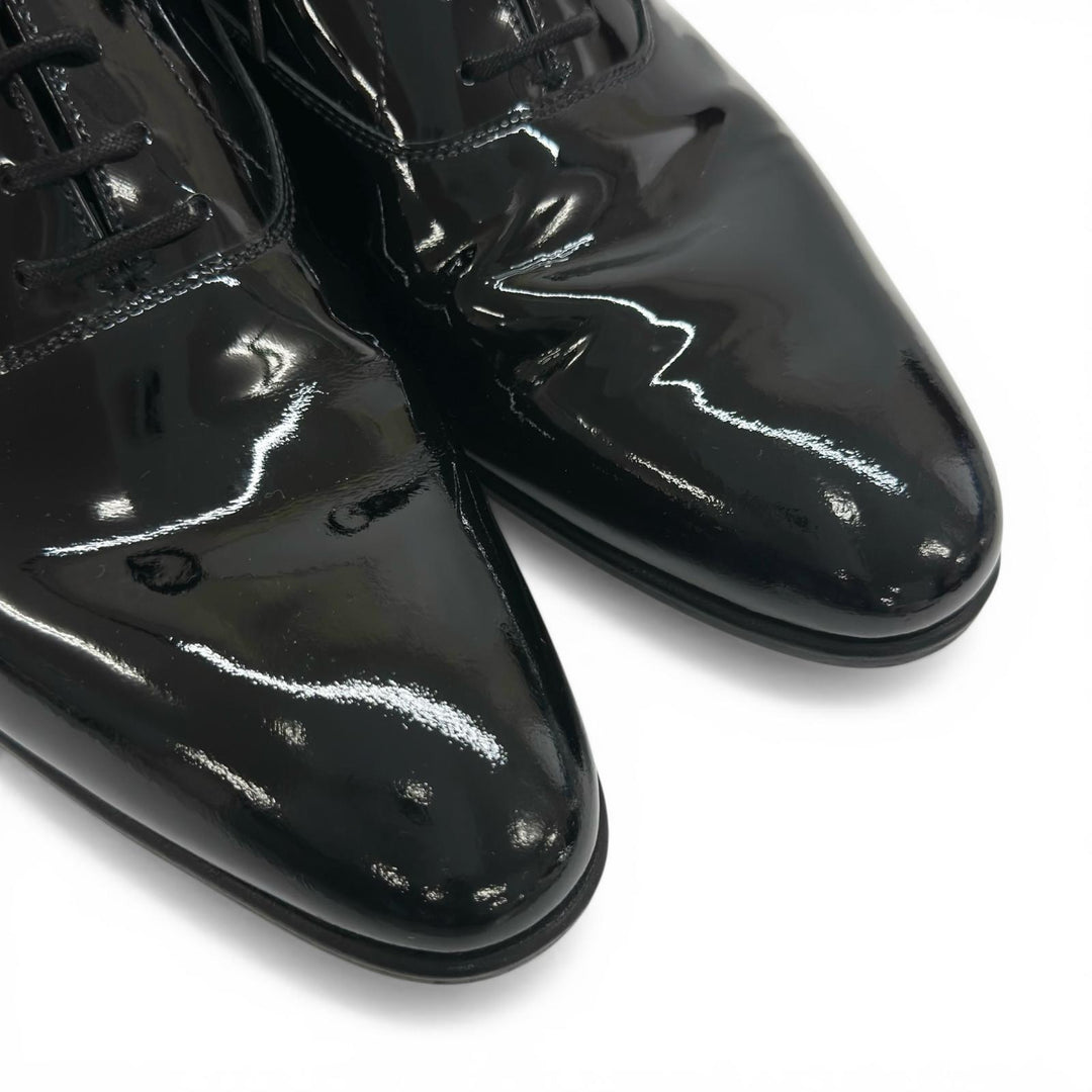Great CROCKETT&JONES Leather shoes CHEAM 341 Last black Patent leather mens 8