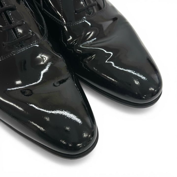 Great CROCKETT&JONES Leather shoes CHEAM 341 Last black Patent leather mens 8