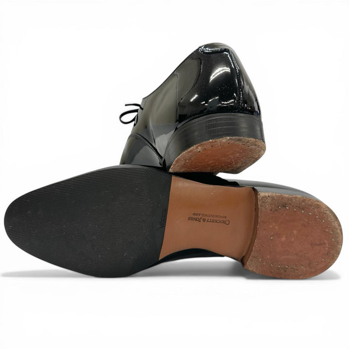 Great CROCKETT&JONES Leather shoes CHEAM 341 Last black Patent leather mens 8