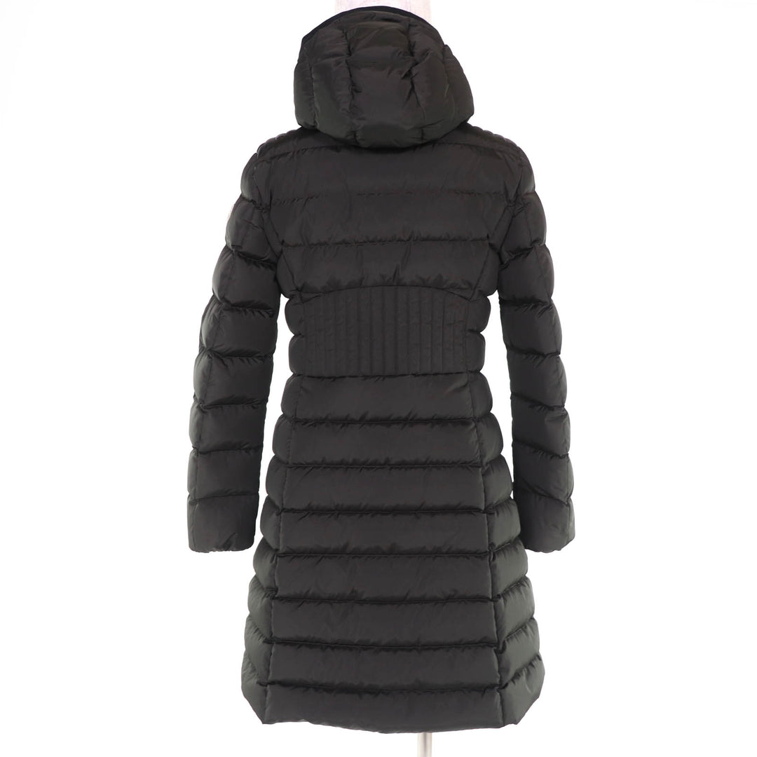 Great MONCLER down coat TALEVE Logo patch, hooded, leather khaki Nylon Women 2