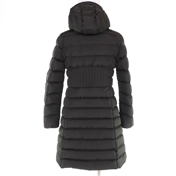 Great MONCLER down coat TALEVE Logo patch, hooded, leather khaki Nylon Women 2