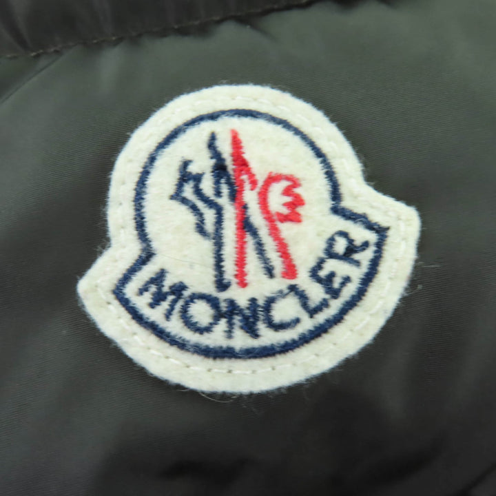 Great MONCLER down coat TALEVE Logo patch, hooded, leather khaki Nylon Women 2