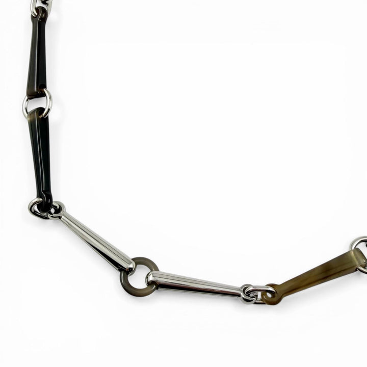 Excellent HERMES Necklace the mall Brown Buffalo horn Women