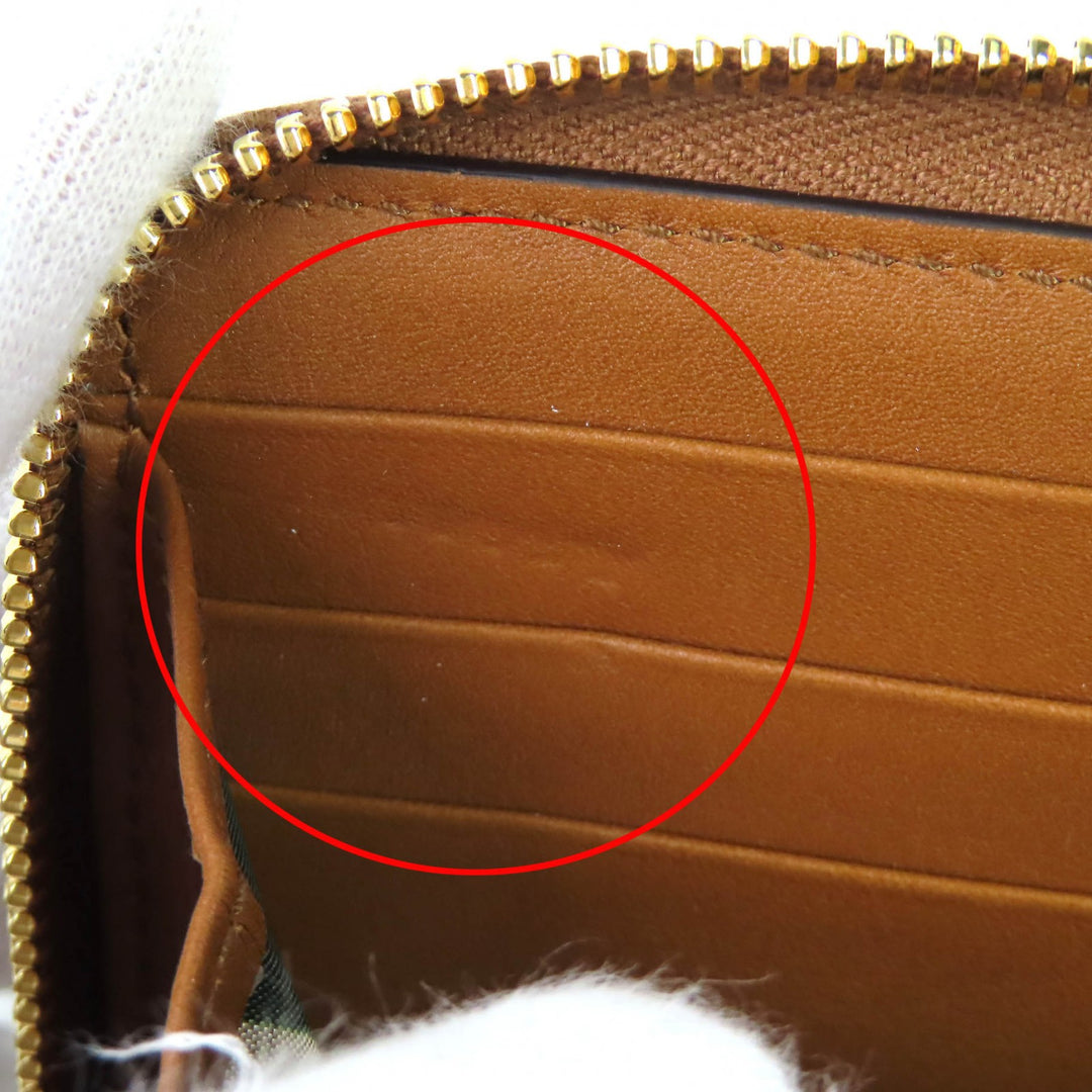Pristine GUCCI Purse GG Emblem Zip Around Wallet beige GG Supreme Canvas 819122