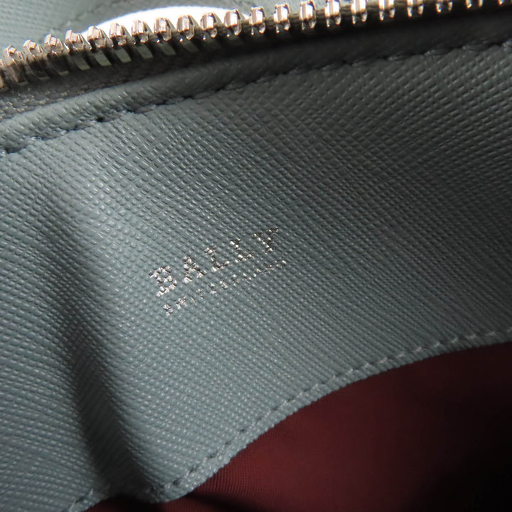 Excellent BALLY Shoulder Bag SUPRA BOWLING Logo Metal Leather 2-way Handbag Blue