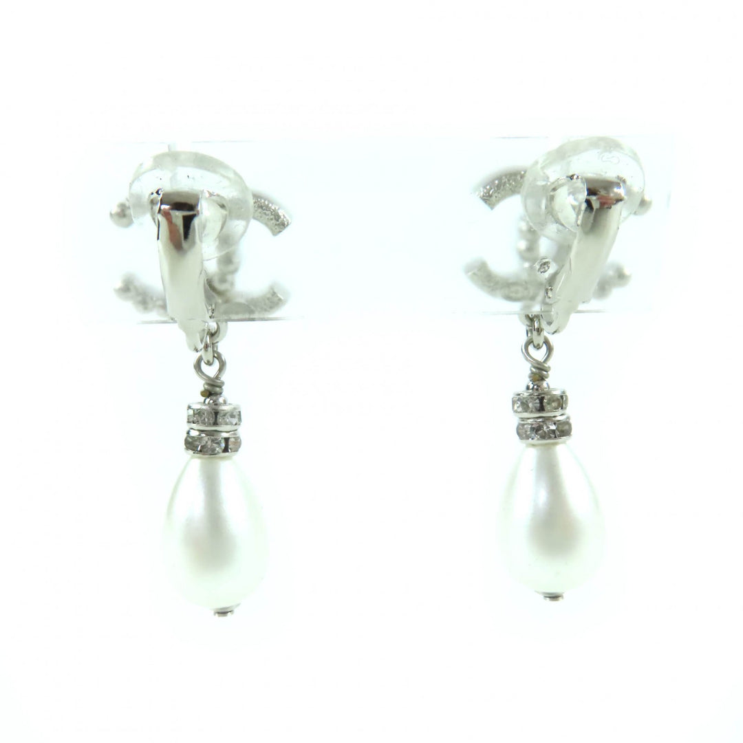 Excellent CHANEL Earring Silver Women B24S