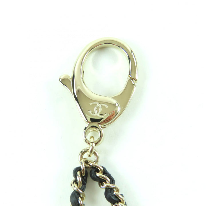 Excellent CHANEL charm COCO Mark Matelasse Bag Charm white Women B23C