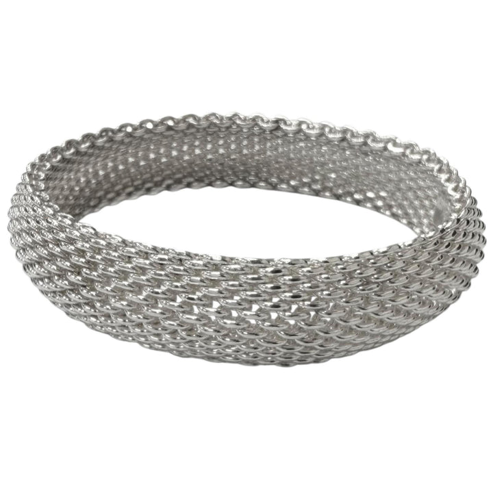 Excellent TIFFANY&Co. bracelet Somerset bangle Mesh knitting Silver SV925 mens