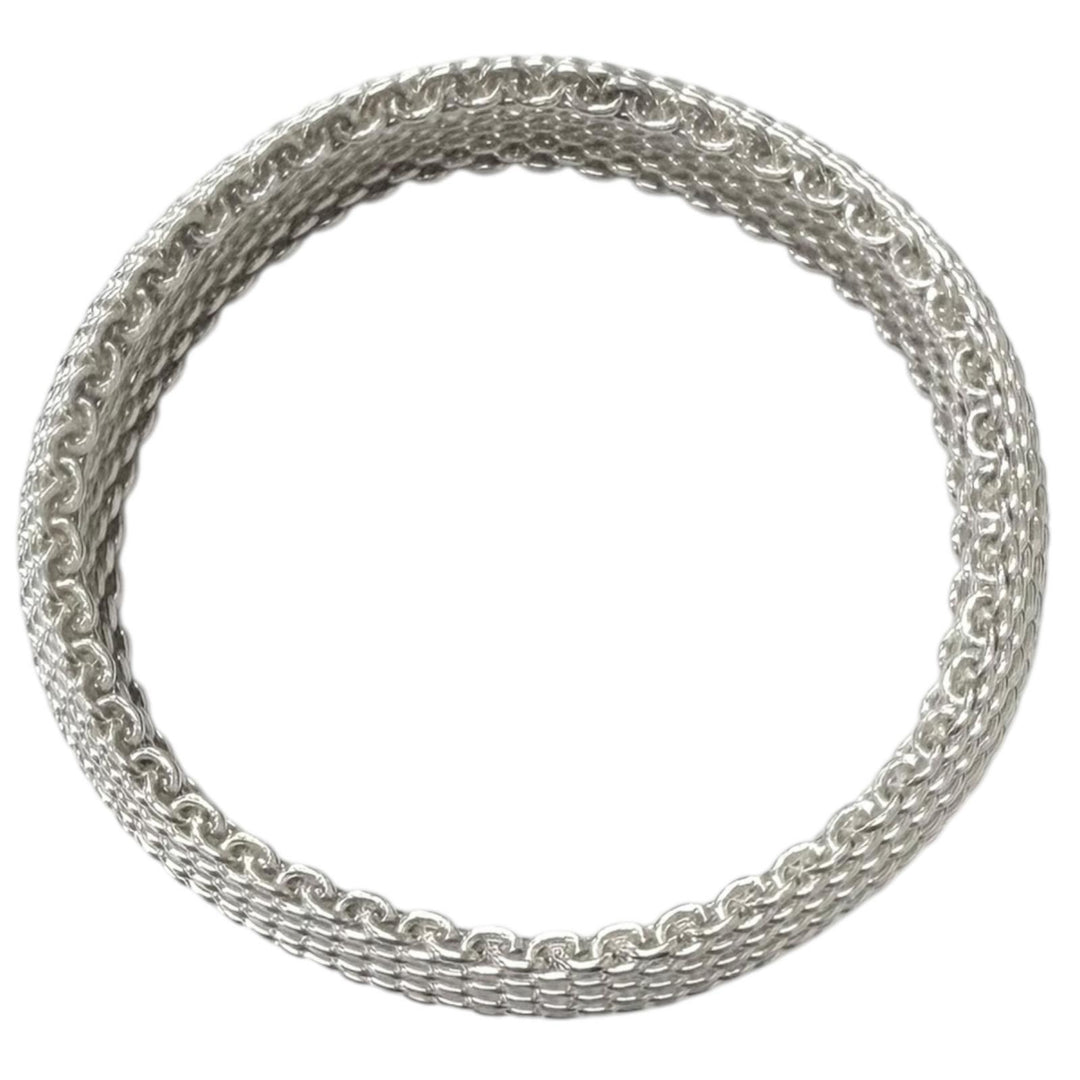 Excellent TIFFANY&Co. bracelet Somerset bangle Mesh knitting Silver SV925 mens